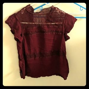 High necked ruffle shirt